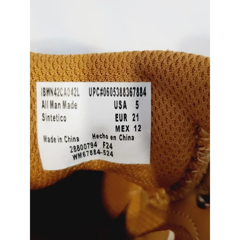 Wonder Nation Child Size 5 Hightop Boots Brown Toddler Workbook Style Hook &Loop
